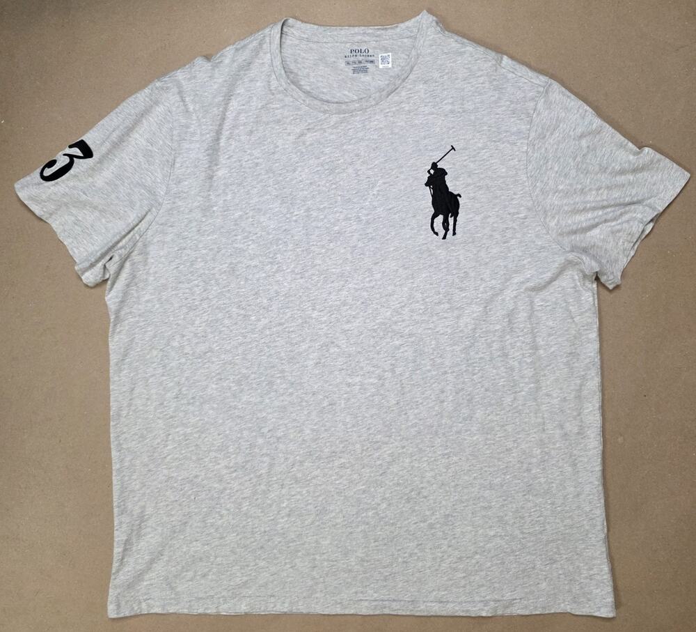 Polo Ralph Lauren Big Pony T-Shirt Oatmeal Heather Classic Fit Mens XXL Preppy